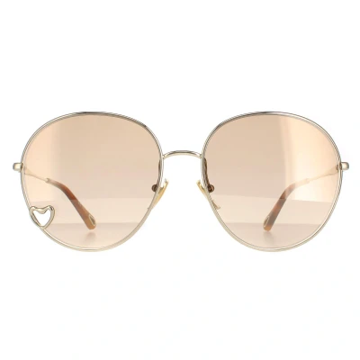 Image of CHLOÉ Sunglasses goldcoloured, Women&#039;s, Size: 61, Gold coloured