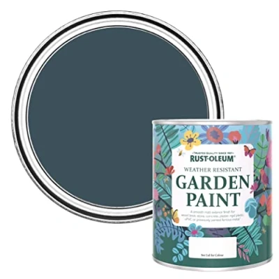 Image of Rust Oleum Blue Mould Resistant Garden Paint in Matt Finish Evening 750ml