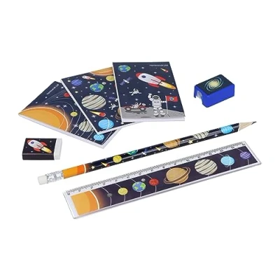 Image of HENBRANDT 5 Piece Space Stationery Set 2 Packs Supplied