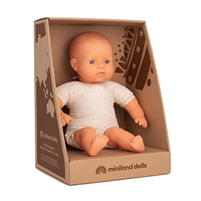 Image of MINILAND Caucasian soft body doll 32cm in retail box with underwear, Natural (31362)