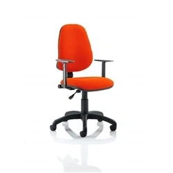 Image of Eclipse Plus I Lever Task Operator Chair Bespoke with Height Adjustable Arms In Tabasco Orange
