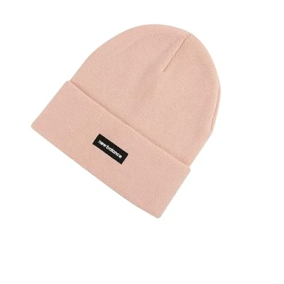 Image of New Balance Men&#039;s, Women&#039;s, Unisex Linear NB Knit Cuffed Beanie, All Ages, One Size Fits Most, Pink Haze
