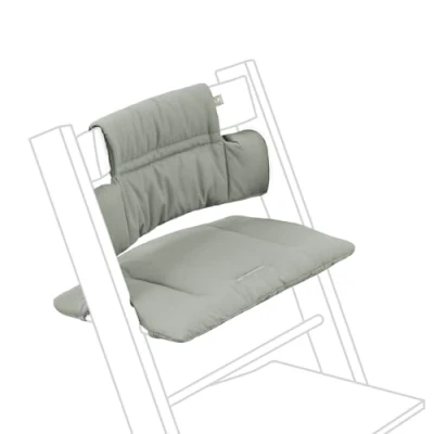 Image of Stokke Tripp Trapp Classic Cushion, Glacier Green Pair with Chair &amp; High for Support and Comfort Machine Washable Fits All Chairs
