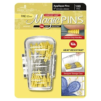 Image of Taylor Seville Magic Pins Applique Fine Yellow 100/Pkg