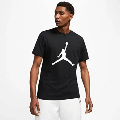 Image of Jordan Jumpman CREW Print Tshirt, Men&#039;s, Size: Medium, Black/white
