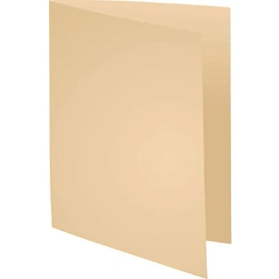 Image of Exacompta Ref 421002E Forever Square Cut Folder with Decal Edge 240 x 320mm in Size, Suitable for Storing A4 Documents, Made from 170gsm Recycled Board Buff (Pack of 100)