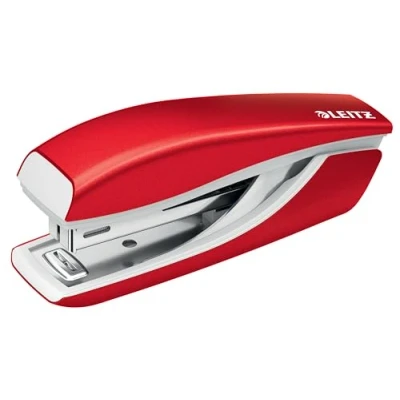 Image of Leitz Wow Mini Stapler, Metallic Red 10 Sheet Capacity, Ergonomic Metal Body, Includes 1000x Staples, 55281026