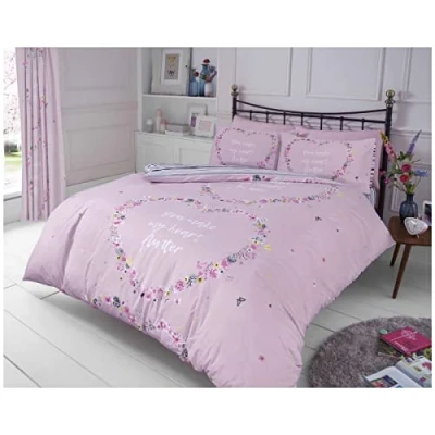 Image of GC GAVENO CAVAILIA Luxury Geometric Duvet cover, Floral Bedding Quilt Set, Polycotton Bed Covers, Blush Pink, Single