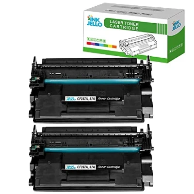 Image of InkJello Toner Cartridge For Printer, Compatibile with HP LaserJet Enterprise Flow MFP M527c M527z M506dn M506x M527dn M527f M501dn M501n CF287A (Black, 2 Pack)