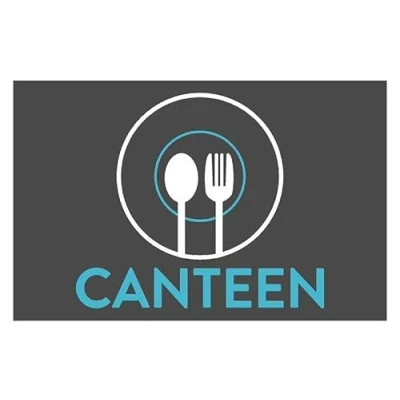 Image of Canteen information sign blue Self adhesive sticker (200mm x 150mm)