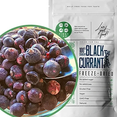 Image of Freeze Dried Blackcurrants as Raw and Vegan Make Own Fresh Homemade Blackcurrant Powder Gluten Free Food for Baking Fruit Berries Extract