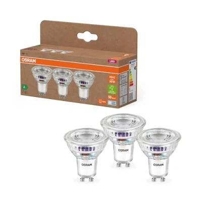 Image of OSRAM 2.5 W LED reflector energy class PAR16, 450 lm, cool white (4000 K) made of lead free glass with GU10 base, efficiency A, diameter 50 mm, IP20.