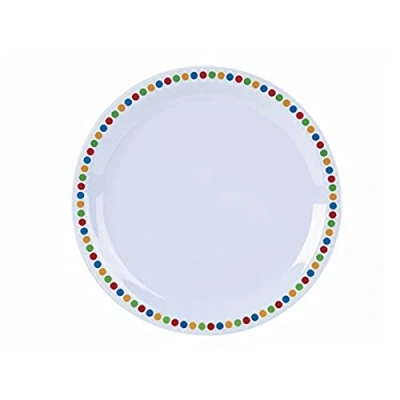 Image of Genware NEV MEL9PL CC Melamine Plate, Coloured Circles, 9&quot; (Pack of 12)