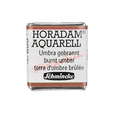 Image of Schmincke HORADAM® AQUARELL finest artists&#039; watercolours, 668 Burnt umber, 14 044, 1/2 pan