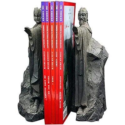 Image of KLQJNP Bookends Book End Lord of Rings Hobbit Decoration Resin, Decorative Stopper Binder and Dividers, Blue, Large