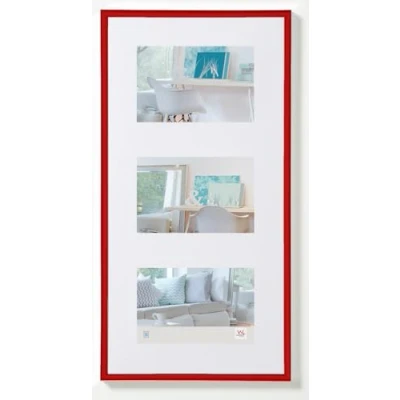 Image of walther Design Picture Frame Red 3x 10x15 cm Gallery with PassepArtout, New Lifestyle Plastic KV315R