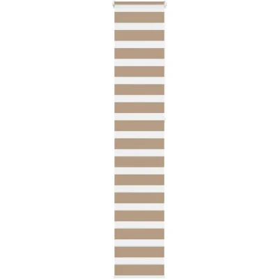 Image of vidaXL Zebra Blind Sand Brown 50x230 cm Fabric Width 45.9 Polyester