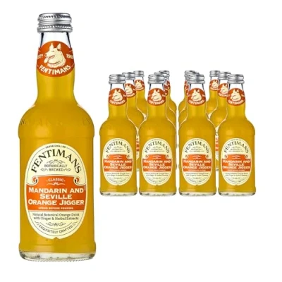 Image of Fentimans Mandarin and Seville Orange Jigger Natural Botanically Brewed Drink Perfect Mixer Low Calorie, Gluten Free Vegan Soft Drinks 12 x 275ml