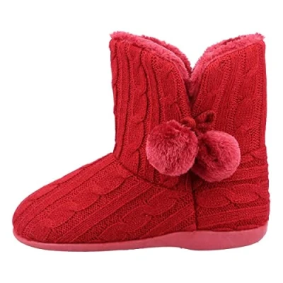 Image of Fleet &amp; Foster Apple Bootie Slippers Womens Red Size UK 6