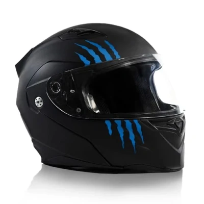 Image of Finest Folia K173 Motorcycle Helmet Sticker Set, Azure Blue, 2 Pieces, 7.5 x cm, Self Adhesive, Waterproof, Contour Cut, Removable