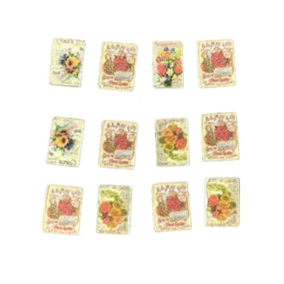 Image of Melody Jane Dolls House Flower Seed Packets Miniature Garden Shop Greenhouse Accessory 1:12