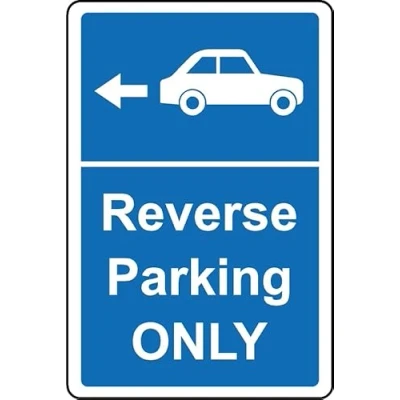 Image of Reverse Parking only Safety Sign Self Adhesive Sticker (300mm x 200mm)