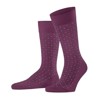 Image of FALKE Men&#039;s Tiago Socks Breathable Sustainable Organic Fil D&#039;Écosse Cotton Thin Mix Plain Patterned excellent Elegant Extra Soft On Skin Flat Seam In Toe Area For Dress Casual Business Looks 1 Pair