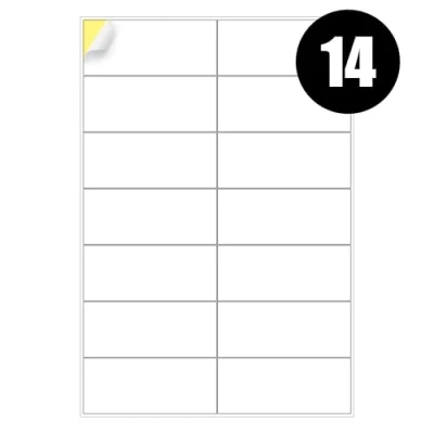 Image of 14 Address Labels Per A4 Sheet, 50 Sheets Label, Self Adhesive Mailing Printer Shipping Label for Inkjet and Laser Printers, Printable Sticky Sheet Sticker [JAM Free]