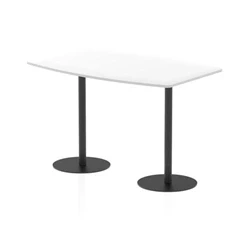 Image of High Gloss Italia 1800mm Poseur Table White Top 1145mm Black Leg