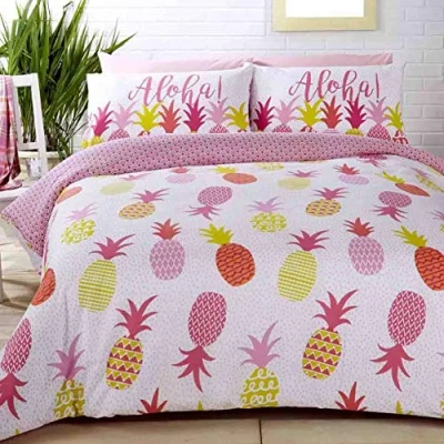 Image of Rapport Home Pineapples Duvet Set, Polyester Cotton, Multi Colour, King