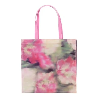 Image of Ted Baker Women&#039;s DRAWCON Pink Large Blurred Floral Printed Icon Tote Bag, One Size