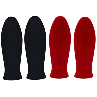Image of Bessy shop Hot Handle Holder,4PCS Silicone Holder Potholder Pan Cover for Cast Iron Skillets Rubber Pot Sleeve