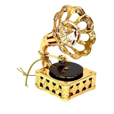 Image of CRYSTAL TEMPTATIONS Gramophone figurine embellished with crystals from Swarovski