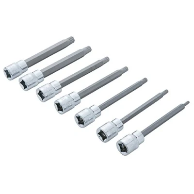 Image of Blue Spot 01512 BlueSpot 7 PCE 3/8&quot; (M4 M10) Extra Long Spline Socket Bit Set, Set of Pieces, Multi Color