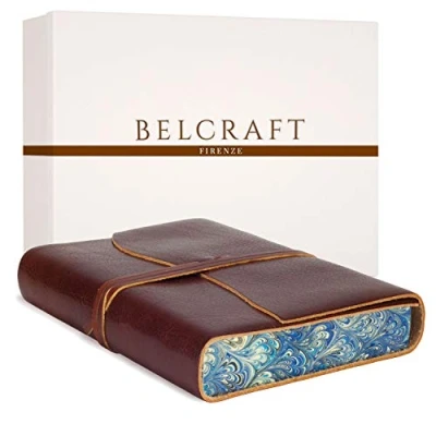 Image of Venezia Romantica Large Leather Bound Journal, A5 (15x21 cm) Dark Brown