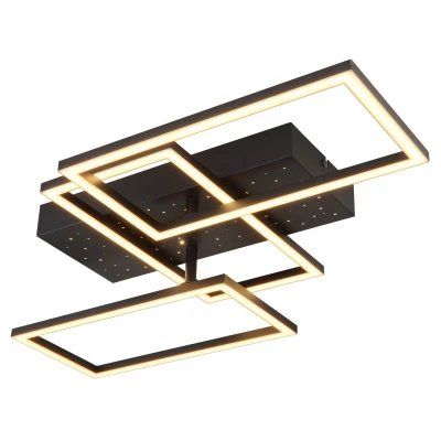 Image of Terrxa Integrated LED Semi Flush Ceiling Light Matt Black 3000K