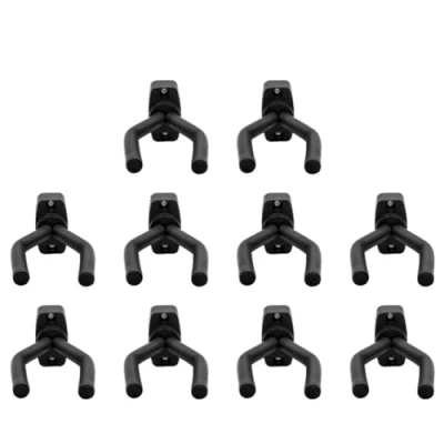 Image of Fiorky 10Set Guitar Wall Mount Hanger, Holder for Acoustic Hanger with Screws Bass Instrument Accessories Fits All Size Guitars, Bass, Mandolin, Ukele