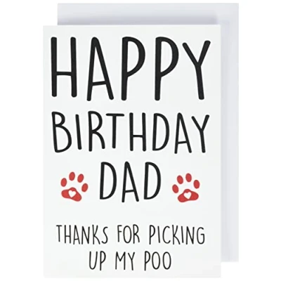Image of Funny Happy Birthday Card from The Dog, for Him Pet Dog Lover Card, Dad, Dad PC285
