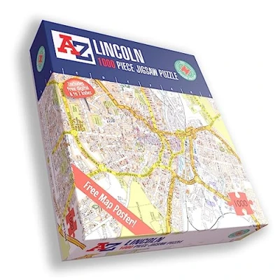 Image of A to Z Map of Lincoln jigsaw Puzzle For Adults 1000 Piece Gift Puzzles,