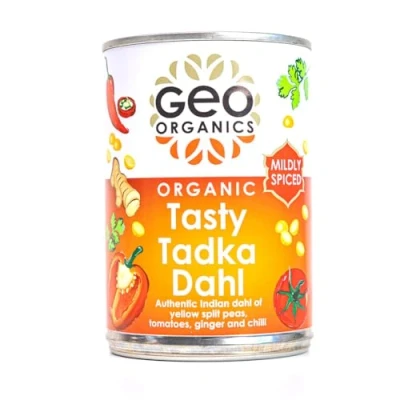 Image of Geo Organics Tasty Tadka Dahl 400g (Pack of 3) Authentic Indian Side Dish Low Sugar &amp; Salt Certified Organic Vegan Meals Gluten Free Food Mild Spice Level