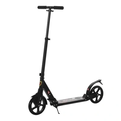 Image of HOMCOM Folding Kick Scooter 2 Big Wheels Teens Adult 14+ Adjustable Ride On Black