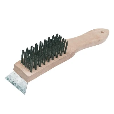 Image of Silverline Wooden Wire Brush &amp; Scraper 6 Row