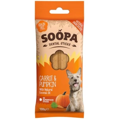 Image of Soopa Pumpkin and Carrot Dental Sticks Dog Treat, 100 g