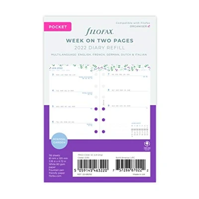 Image of Filofax Pocket Garden Week to View Diary 2022