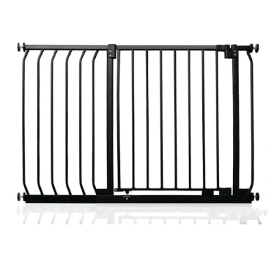 Image of Safetots Elite Pressure Safety Gate, 98cm 107cm, Matt Black, Fit Stair Baby Gate for Doors Hallways and Spaces, Barrier, Easy Installation