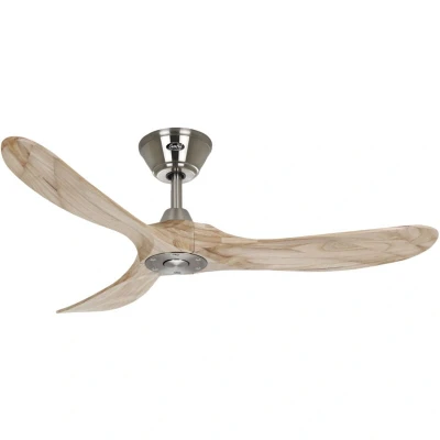 Image of CasaFan Eco Genuino ceiling fan 122 cm chrome/light wood