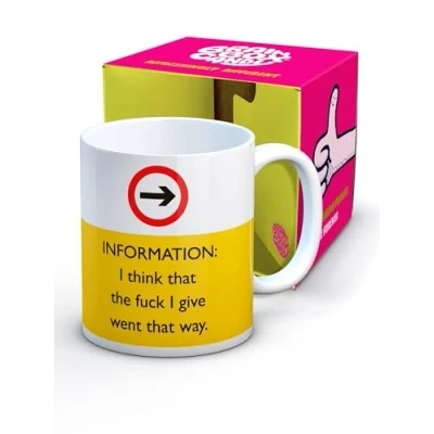 Image of Brainbox Candy Funny Coffee Mug Gift Boxed Novelty Secret Santa Christmas Or Birthday For Men and Women Who Have Everything F. I Give Design Quality 10oz Stoneware