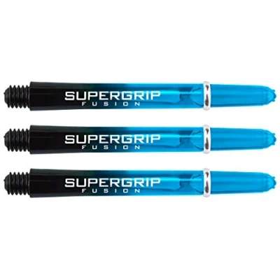 Image of Harrows Supergrip Fusion Dart Shafts Black &amp; Aqua Midi 5 Sets (15 Stems)