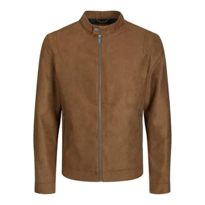 Image of Jack &amp; Jones Jjerocky Clean Jacket Faux leather jacket, Men&#039;s, Size: XL, Cognac
