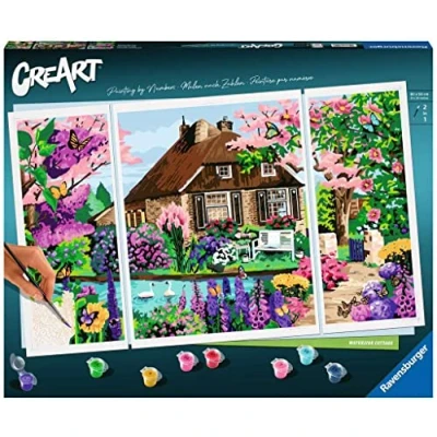 Image of Ravensburger CreArt 23550 Painting by Numbers Waterside Cottage from 14 Years
